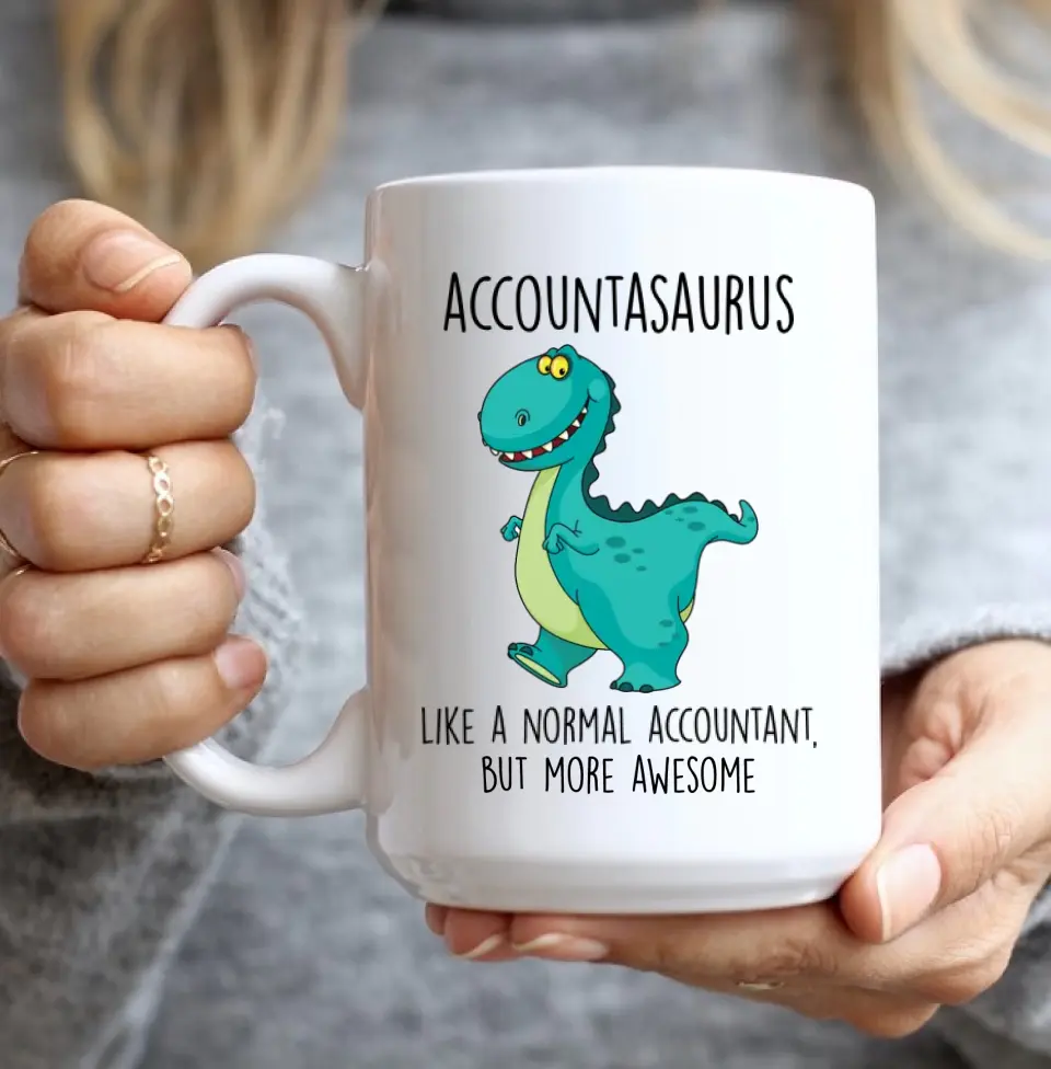 Accountasaurus - Personalized White Mug - Image 7
