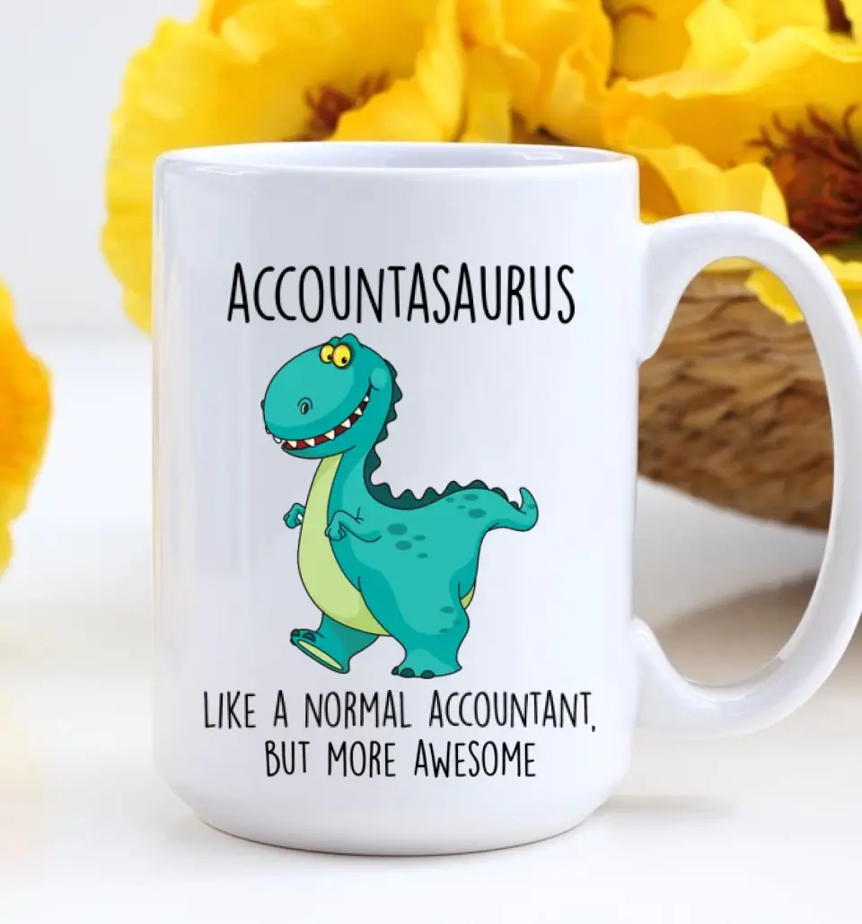 Accountasaurus - Personalized White Mug - Image 8