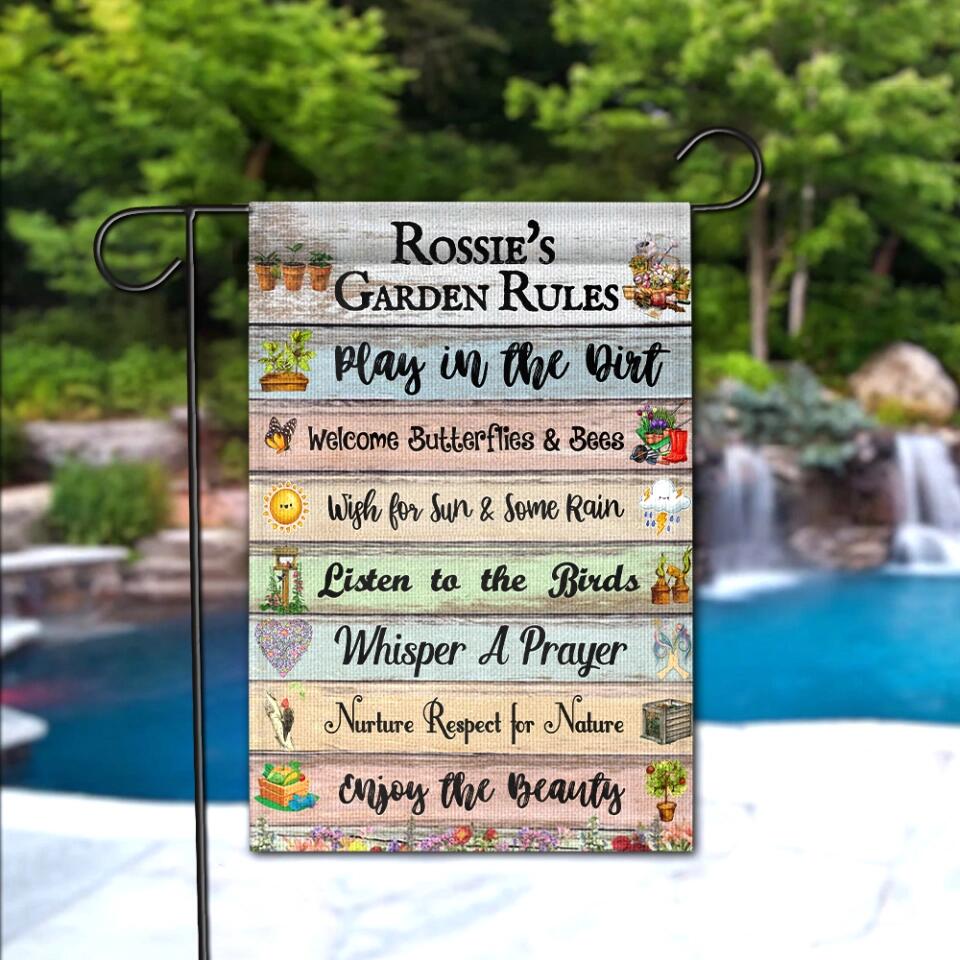 Addicted To Gardening - Garden Rules - Custom Garden Flag - Gift for Gardening Lovers - Image 4