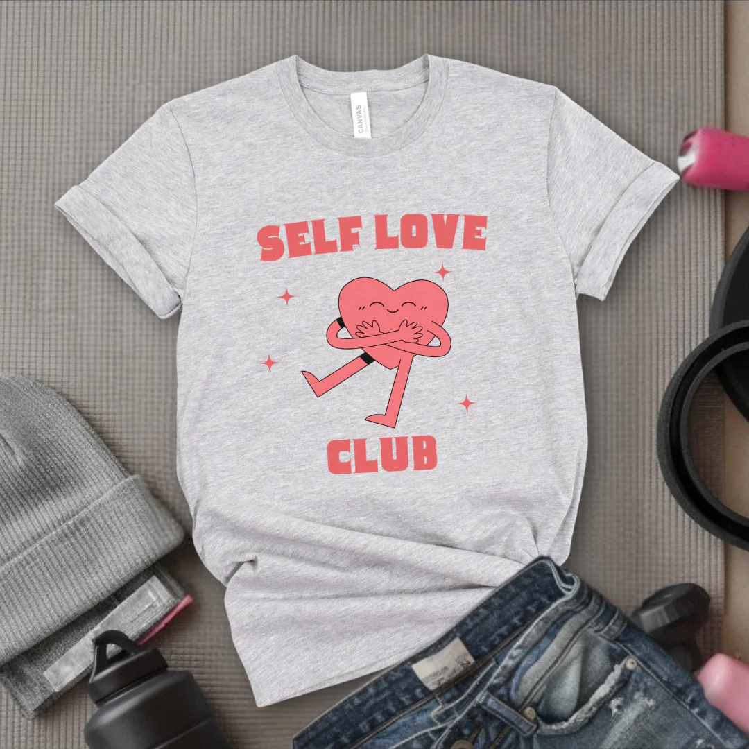 Aesthetic Self Love Tshirt - Cute Mental Health T-shirt - Y2K Trendy Tee - Vintage Aesthetic Graphic Tee - Gift for Feminists - Bella Canvas 3001 - Image 2