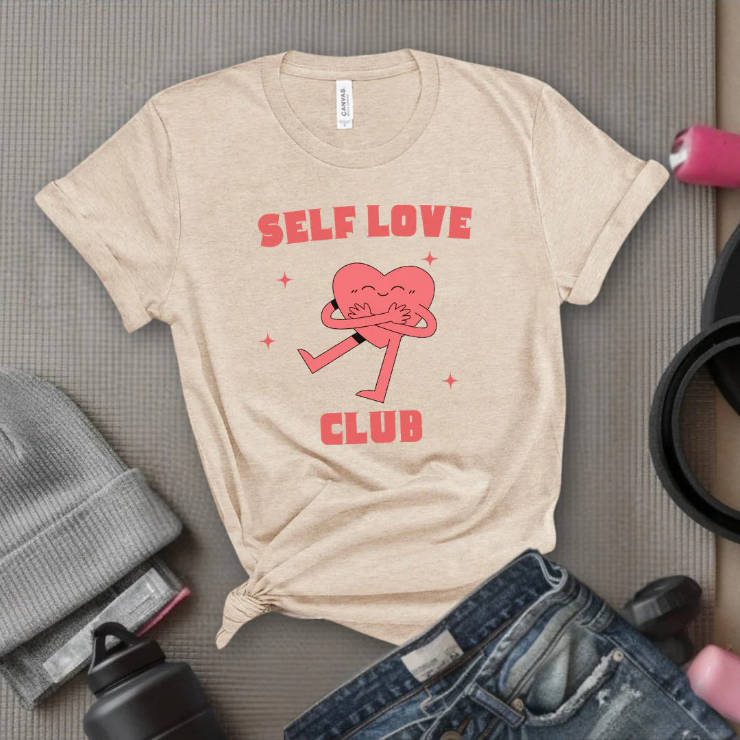Aesthetic Self Love Tshirt - Cute Mental Health T-shirt - Y2K Trendy Tee - Vintage Aesthetic Graphic Tee - Gift for Feminists - Bella Canvas 3001 - Image 9