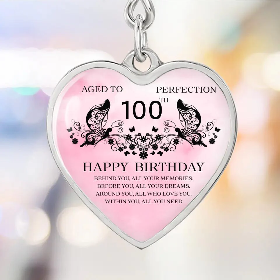 Aged To Perfection Happy Birthday Wishes Custom Necklace Keychain Birthday Gift - Image 10