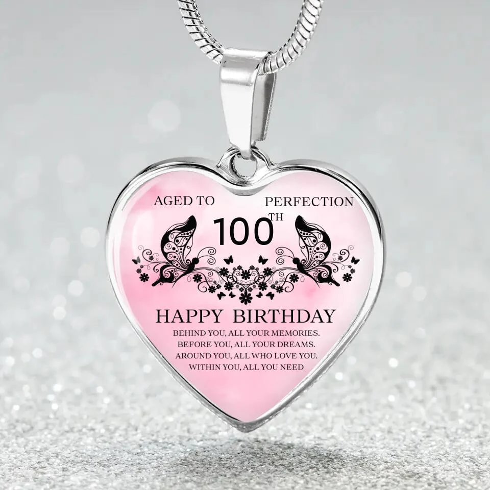 Aged To Perfection Happy Birthday Wishes Custom Necklace Keychain Birthday Gift - Image 2