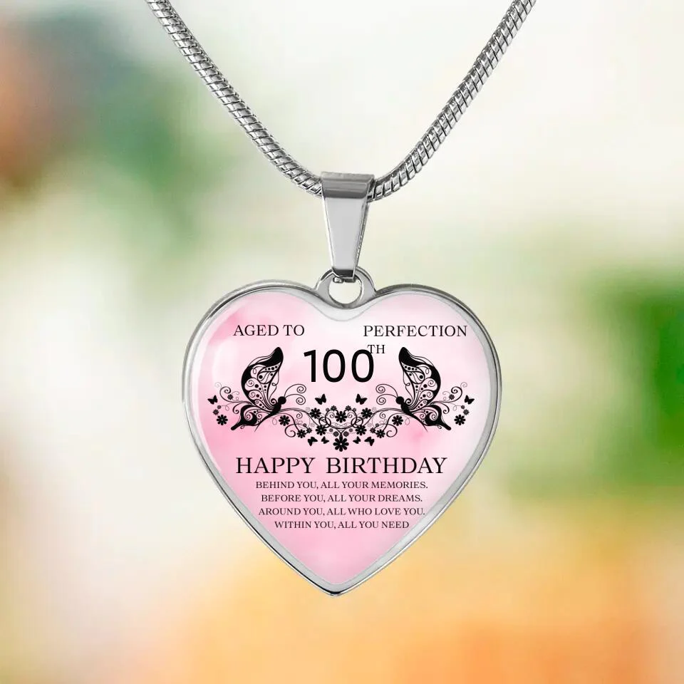 Aged To Perfection Happy Birthday Wishes Custom Necklace Keychain Birthday Gift - Image 3