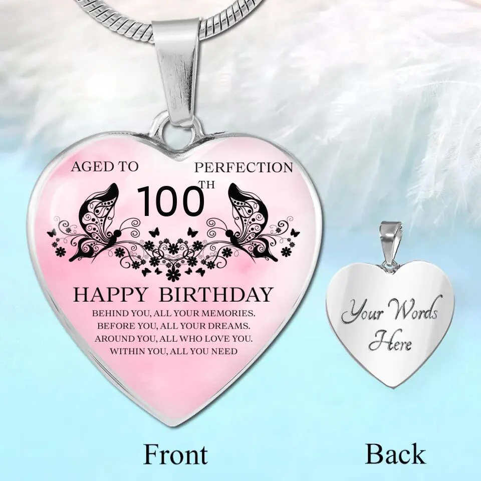 Aged To Perfection Happy Birthday Wishes Custom Necklace Keychain Birthday Gift - Image 4