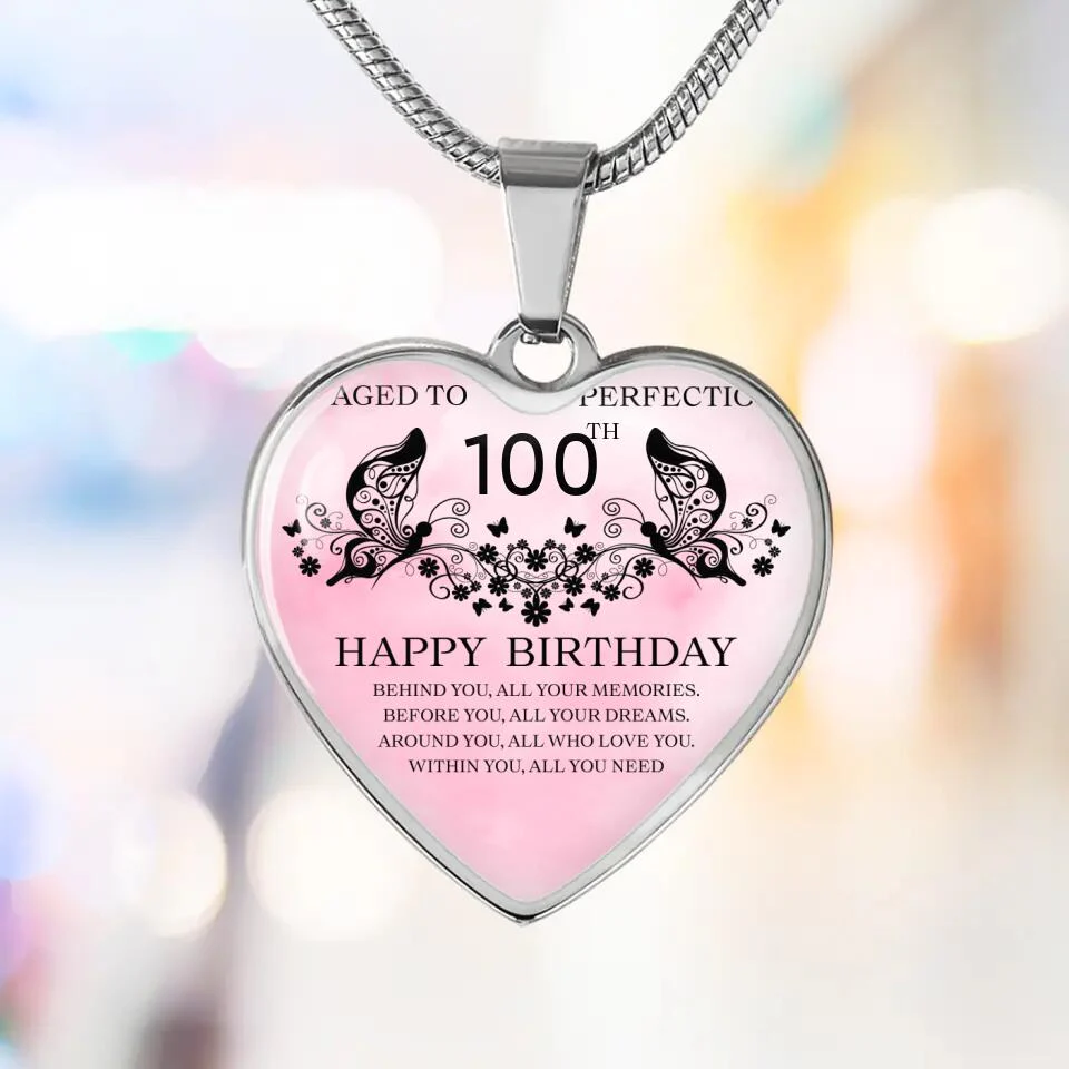 Aged To Perfection Happy Birthday Wishes Custom Necklace Keychain Birthday Gift - Image 6
