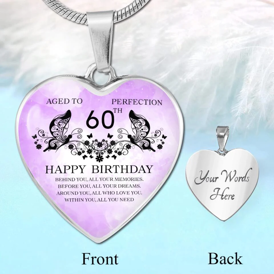 Aged To Perfection Happy Birthday Wishes Custom Necklace Keychain Birthday Gift - Image 8