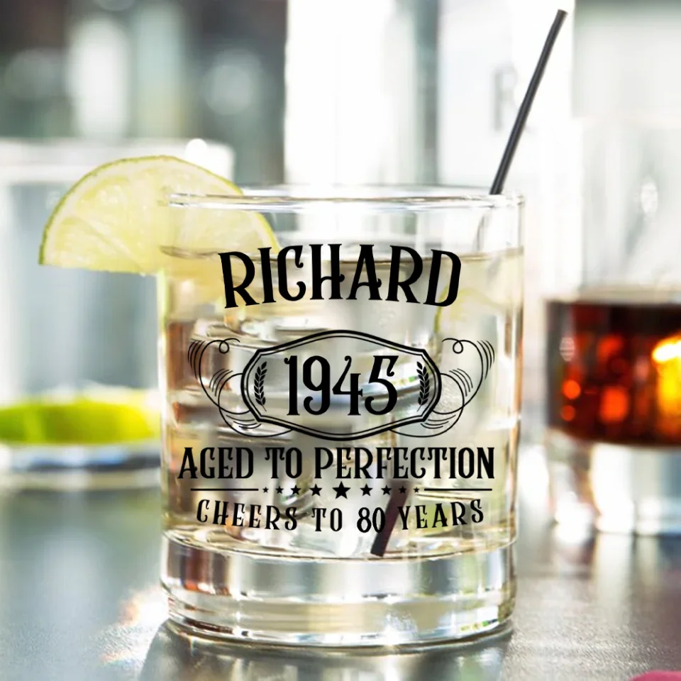Aged To Perfection Personalized Bar Glass Birthday Gift - Image 4