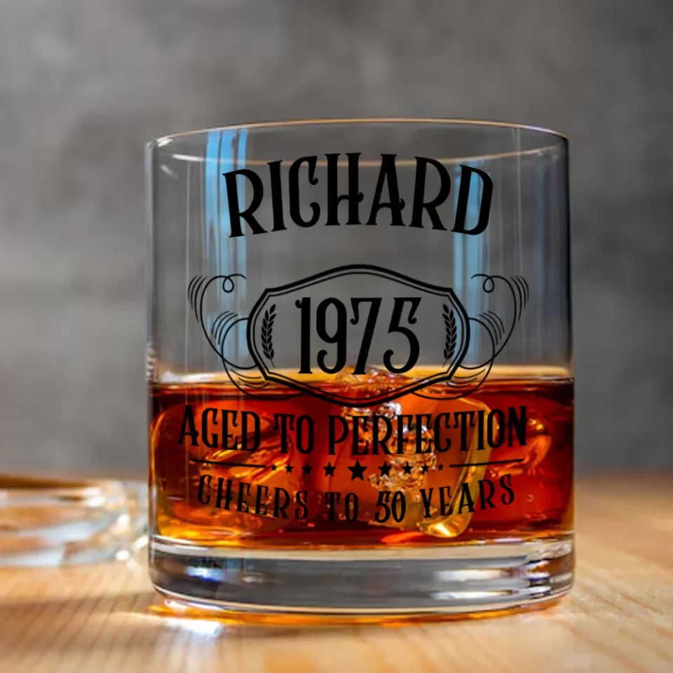 Aged To Perfection Personalized Bar Glass Birthday Gift - Image 5