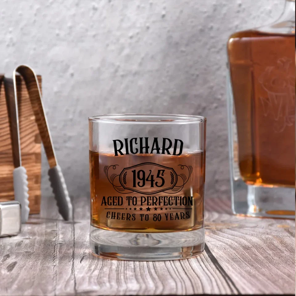 Aged To Perfection Personalized Bar Glass Birthday Gift - Image 6