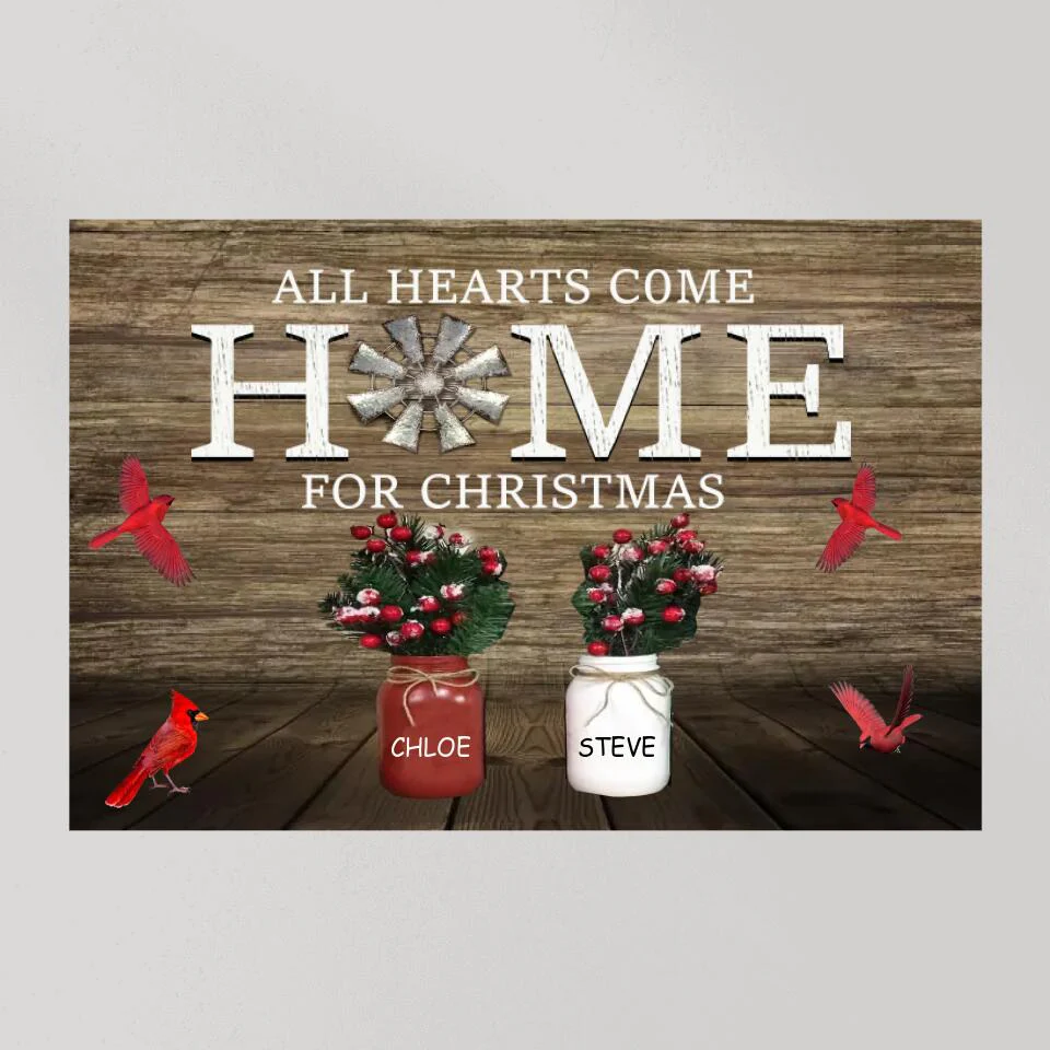 All Hearts Come Home For Christmas Custom Canvas Poster Memorial Gift For Christmas - Image 7
