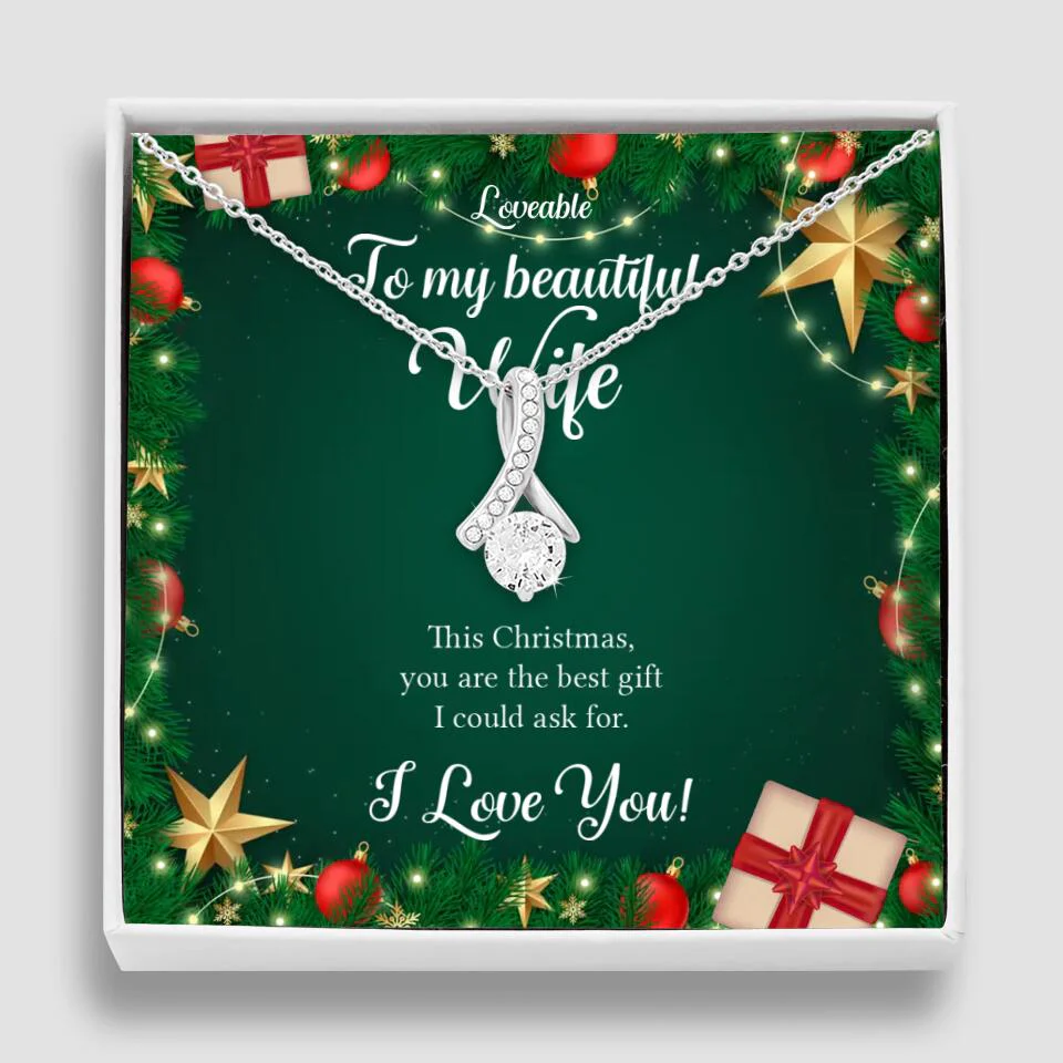 Alluring Beauty - Personalized Xmas White Gold Necklace - Image 36