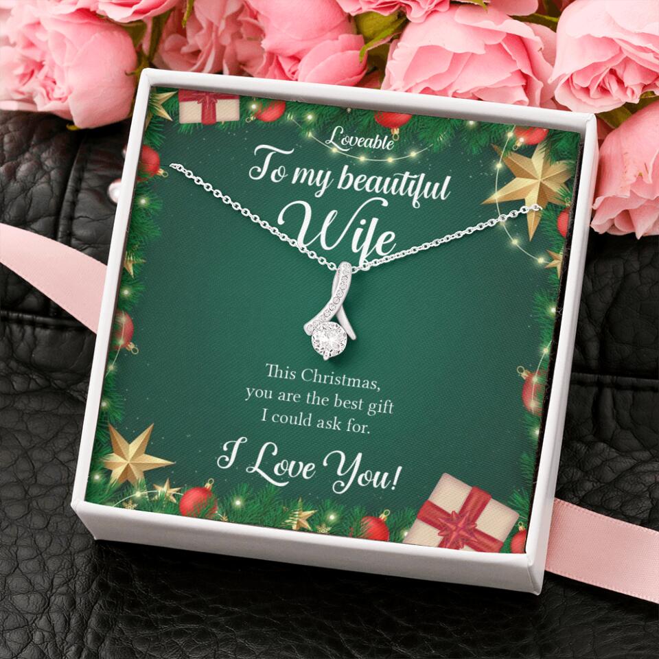 Alluring Beauty - Personalized Xmas White Gold Necklace - Image 40