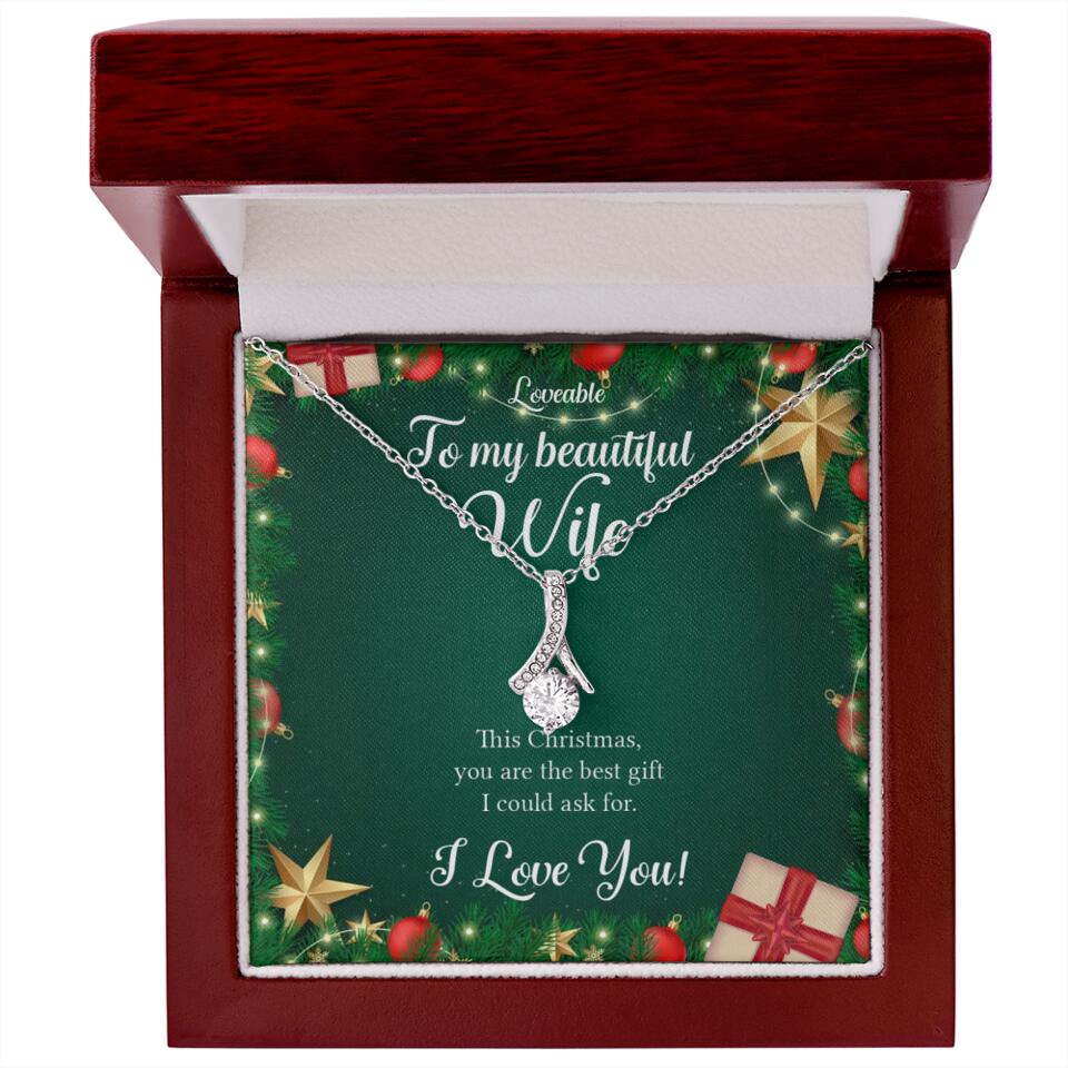 Alluring Beauty - Personalized Xmas White Gold Necklace - Image 41