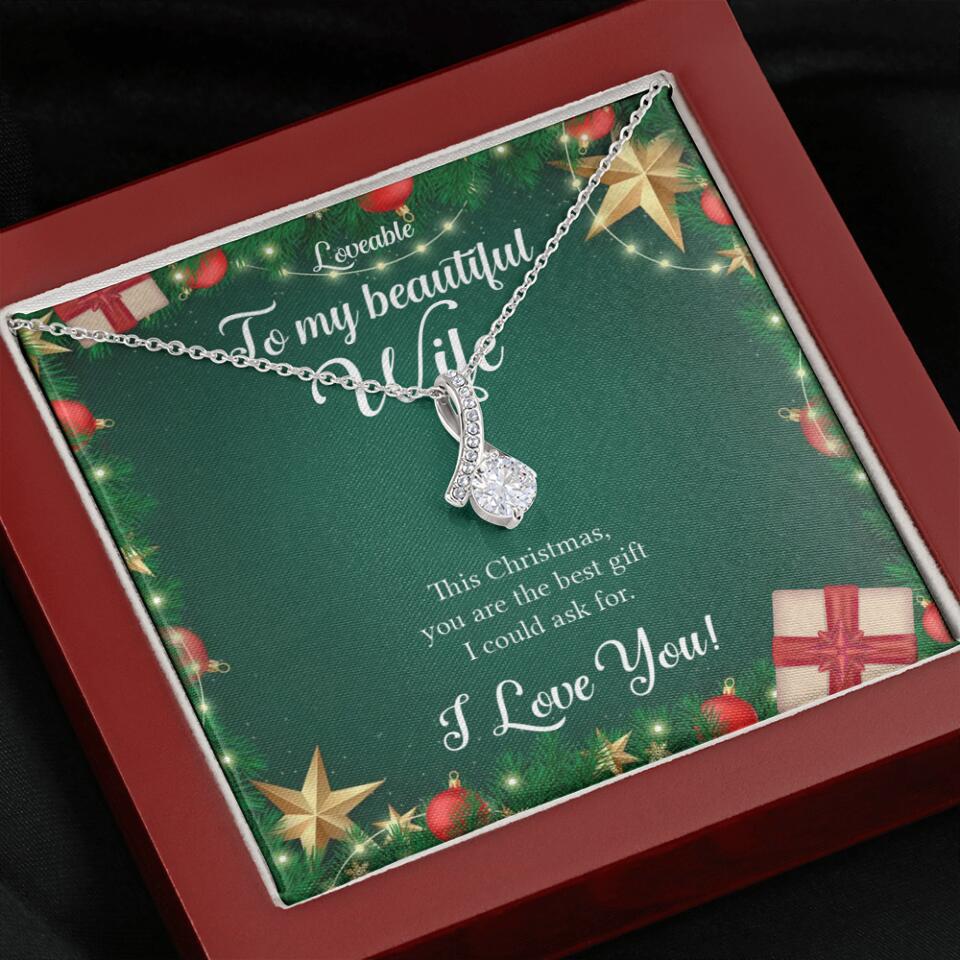 Alluring Beauty - Personalized Xmas White Gold Necklace - Image 42