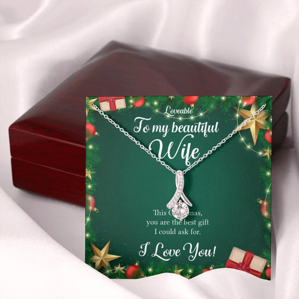Alluring Beauty - Personalized Xmas White Gold Necklace - Image 43
