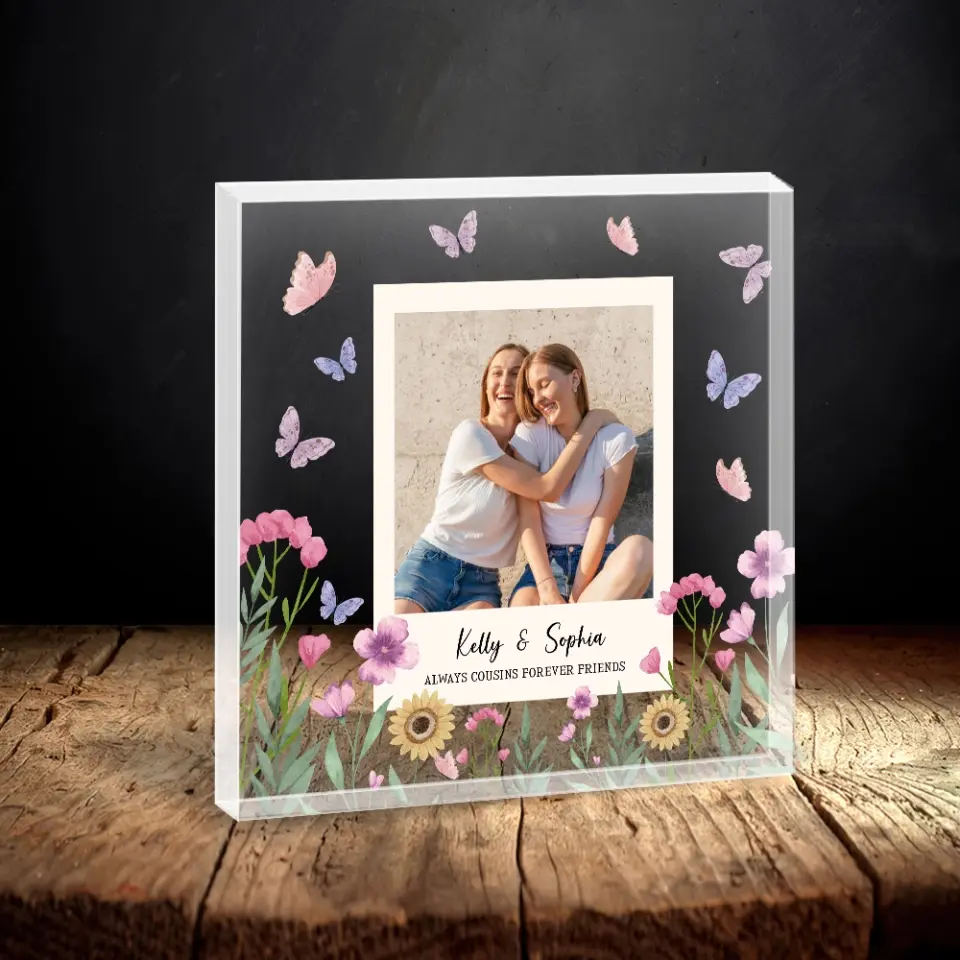 Always Cousins Forever Friends Personalized Acrylic Plaque - Image 3
