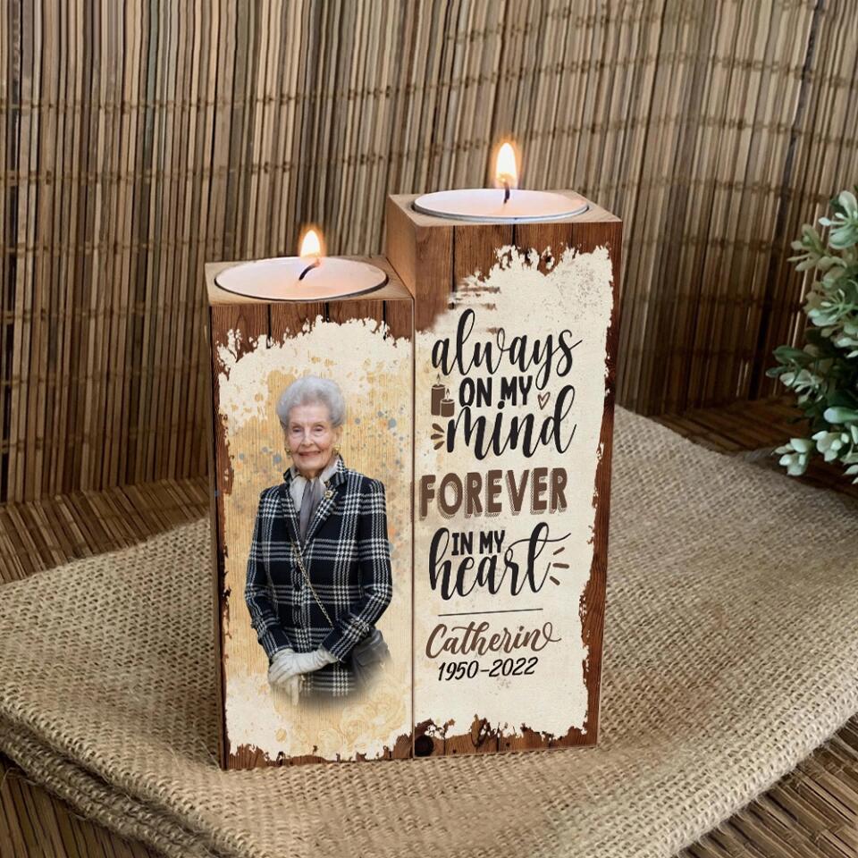 Always In My Mind Forever In My Heart Personalized Candle Holder - Image 3