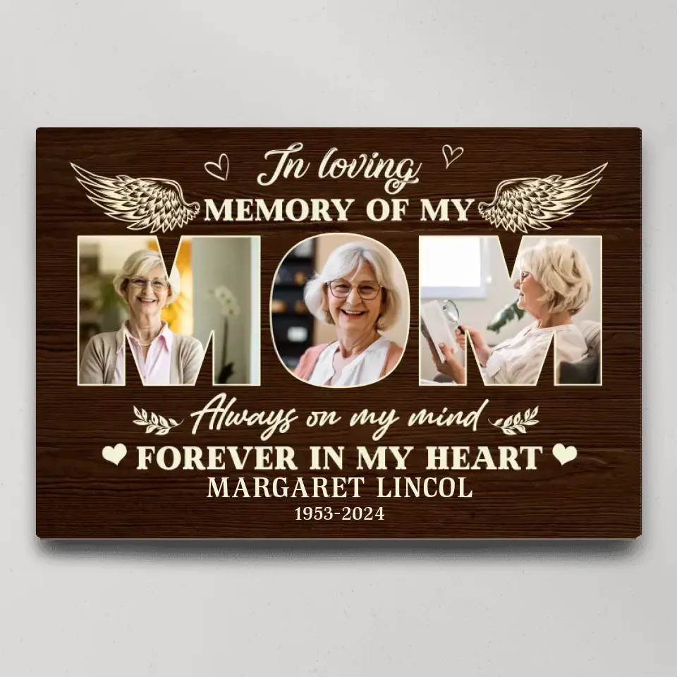 Always On My Mind Forever In My Heart - Personalized Canvas - Image 2