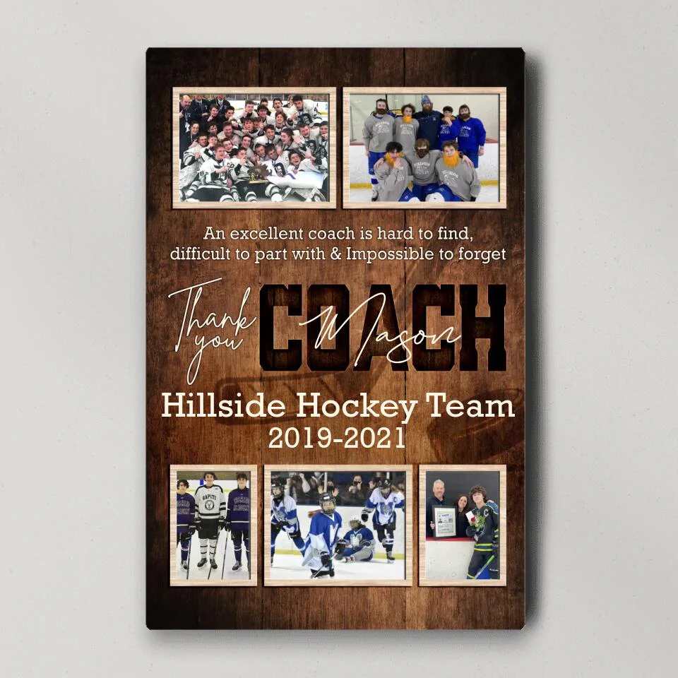 An Exellent Coach Is Hard To Find - Custom Canvas Poster - Appreciation Gift For Hockey Coaches - Image 2