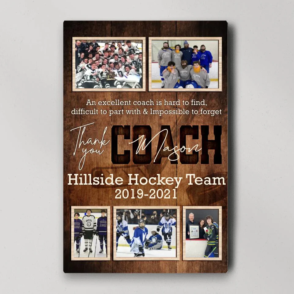 An Exellent Coach Is Hard To Find - Custom Canvas Poster - Appreciation Gift For Hockey Coaches - Image 3