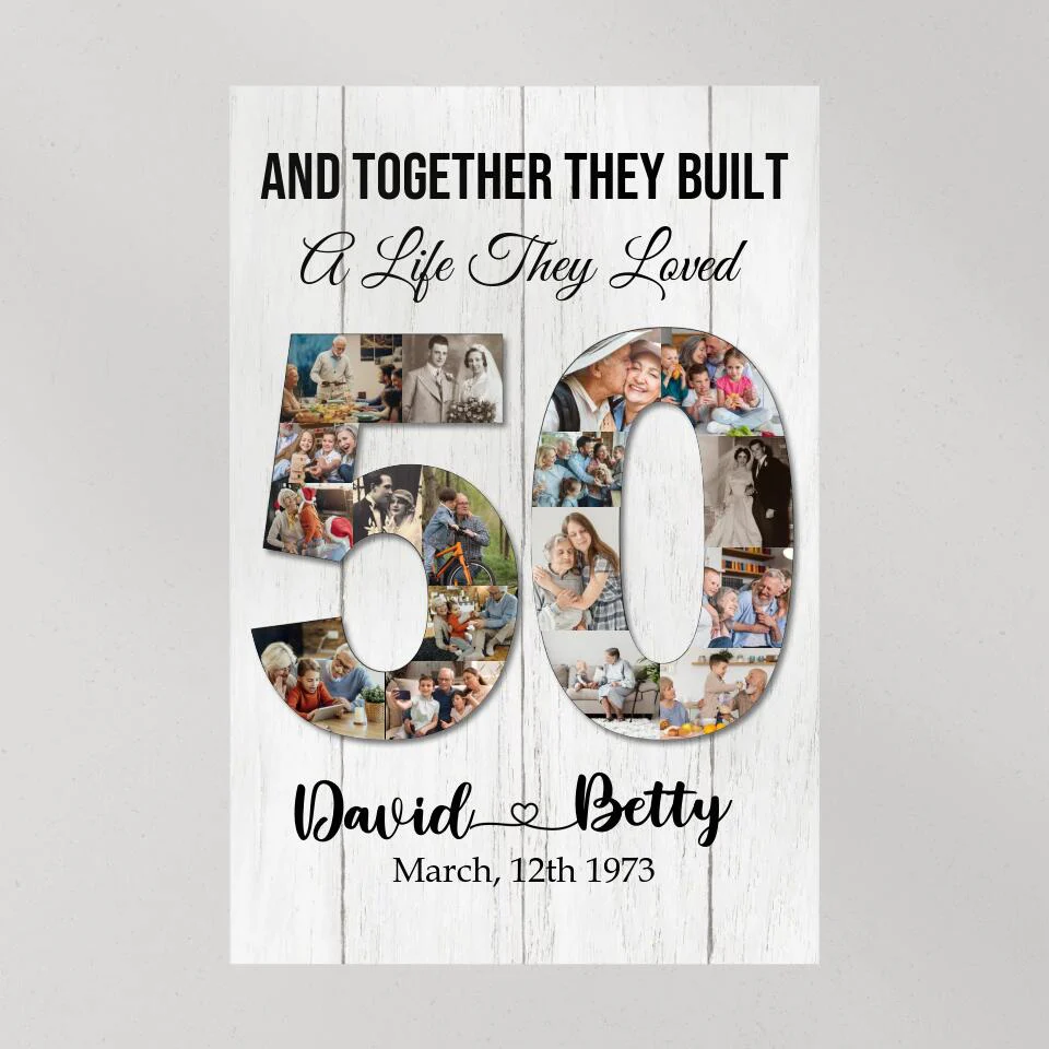 And Together They Built A Life They Loved - Custom Canvas Poster - 50th Anniversary Gift For Couples - Image 10