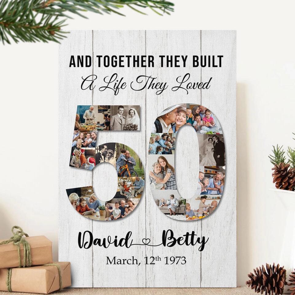 And Together They Built A Life They Loved - Custom Canvas Poster - 50th Anniversary Gift For Couples - Image 11