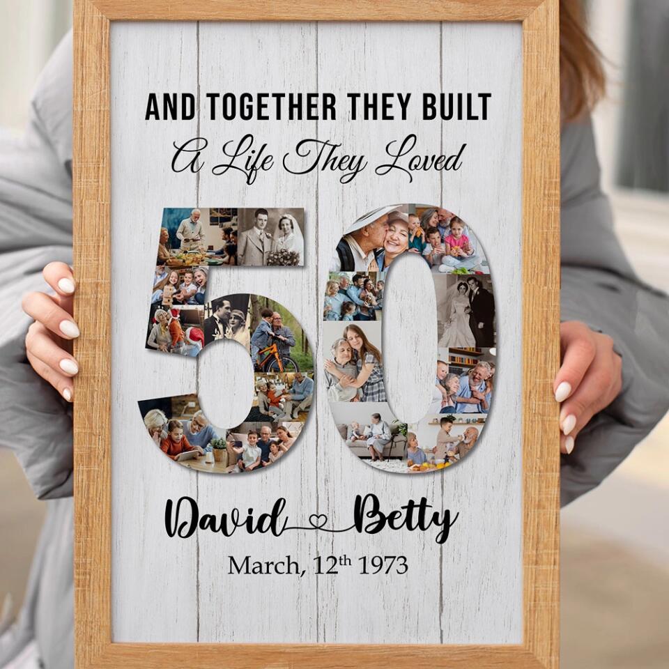And Together They Built A Life They Loved - Custom Canvas Poster - 50th Anniversary Gift For Couples - Image 12