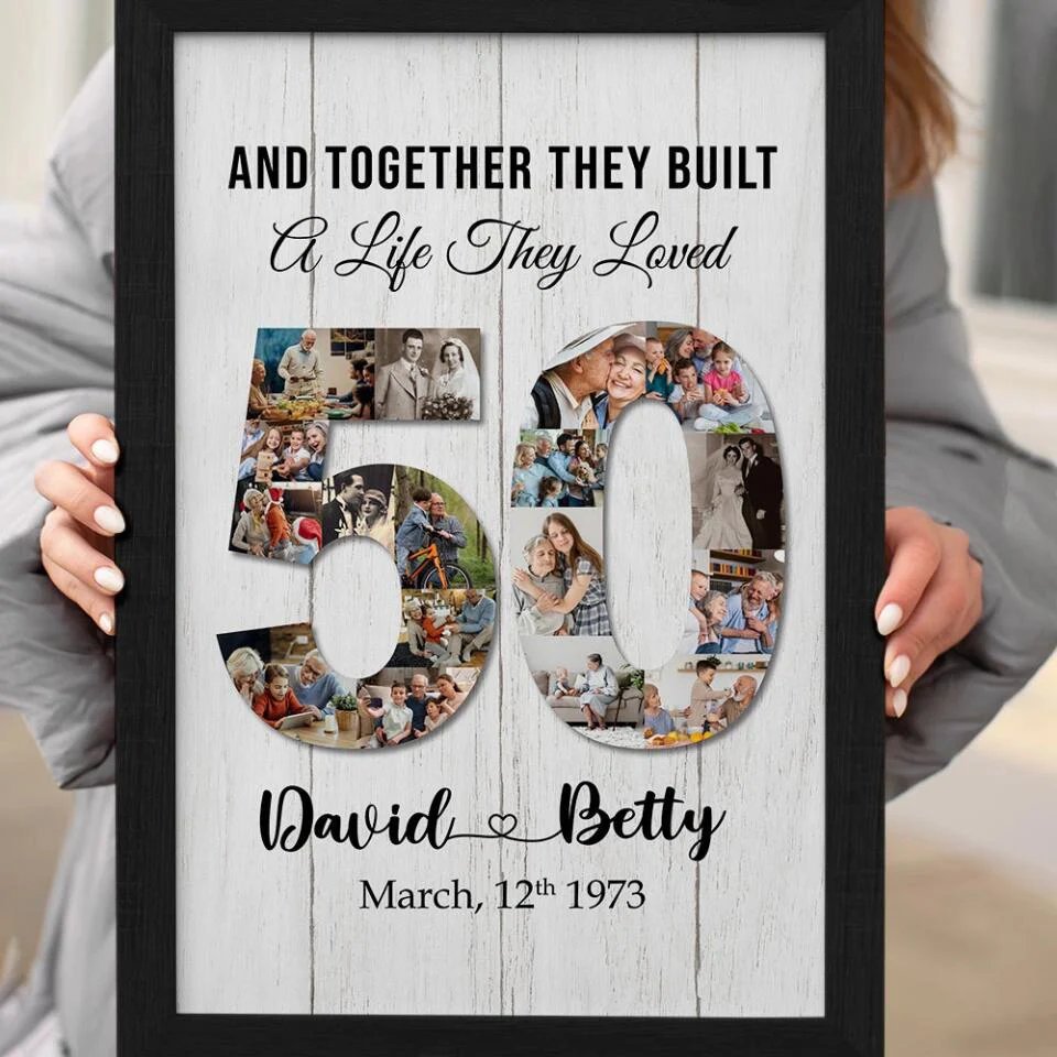 And Together They Built A Life They Loved - Custom Canvas Poster - 50th Anniversary Gift For Couples - Image 13
