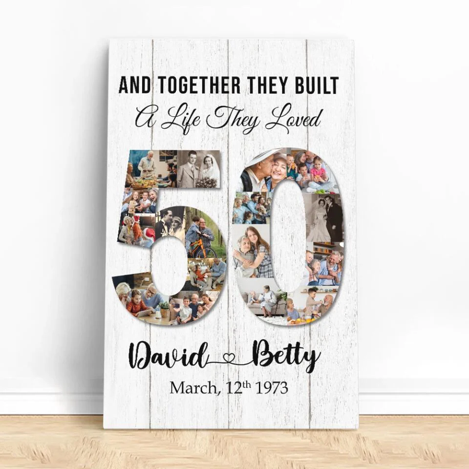 And Together They Built A Life They Loved - Custom Canvas Poster - 50th Anniversary Gift For Couples - Image 6
