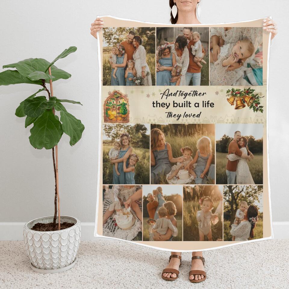And Together They Built A Life They Loved - Personalized Upload Photo Blanket - Best Gift For Family On Christmas Anniverasry - 211IHNVSBL860 - Image 3