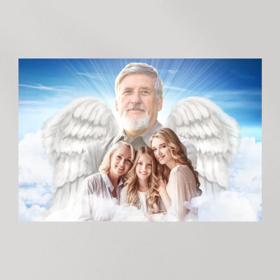 Angel Wings Loss Husband Custom Canvas Poster Memorial Gifts - Image 6