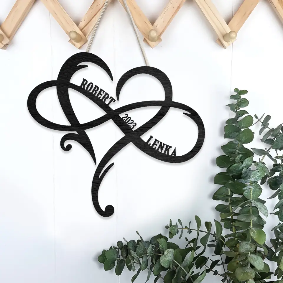Anniversary Heart And Infinity Symbol - Housewarming Gifts - Custom Wooden Sign - Anniversary Gift For Couples - Image 5