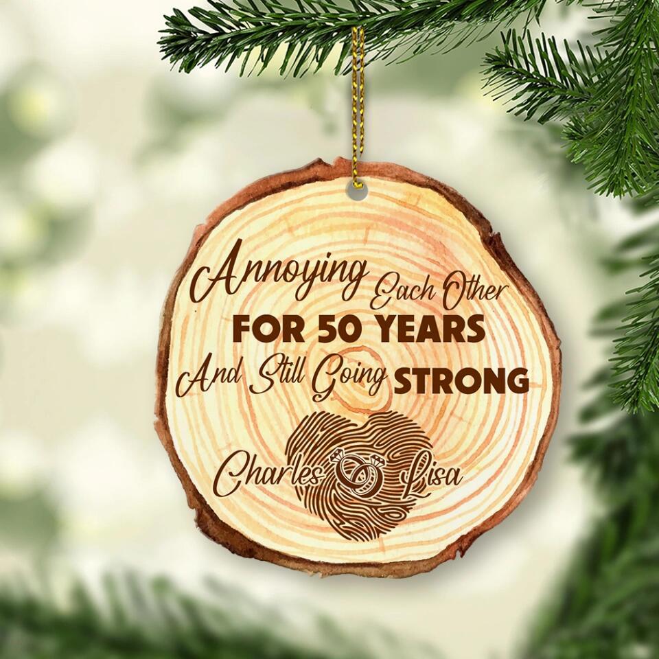 Annoying Each Other For Many Years - Personalized Custom Shape Wooden Ornament - Best Anniversary Gifts for Parents Dad Mom Wife Husband - Image 6