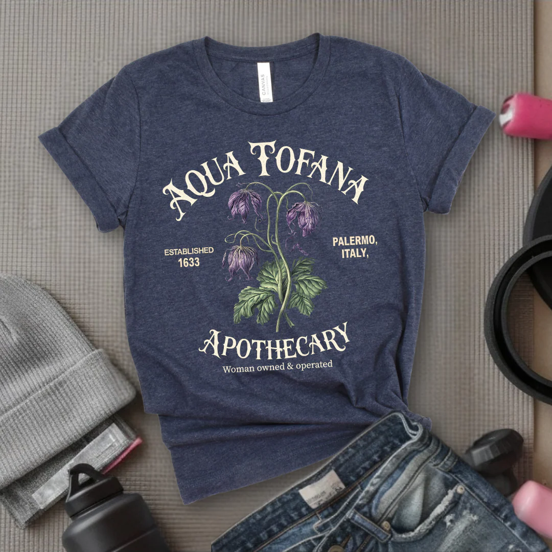Aqua-Tofana-Apothecary T-Shirt - Women Emporment Shirt - Gift for Feminists - Bella Canvas 3001 - Image 4