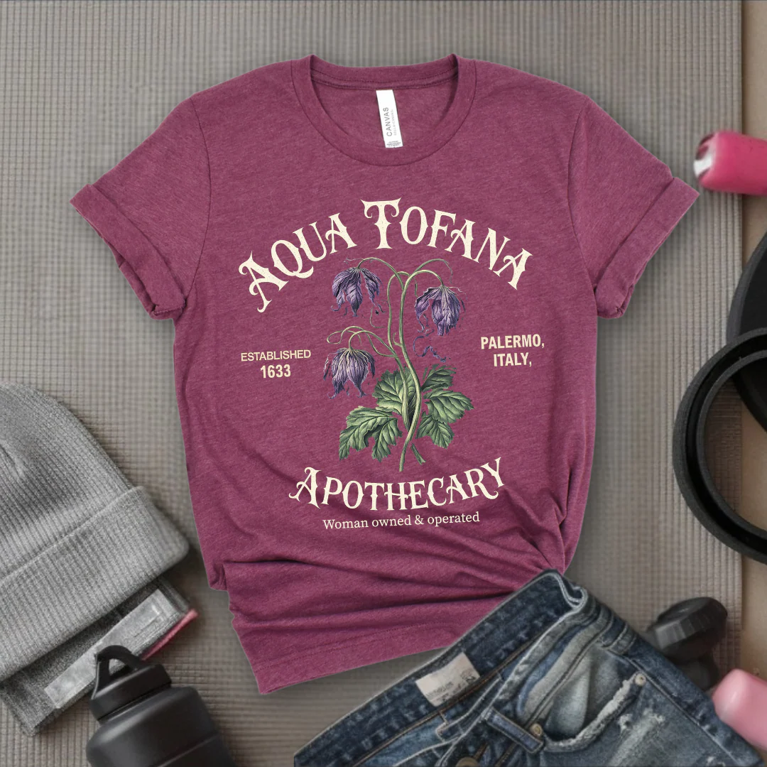 Aqua-Tofana-Apothecary T-Shirt - Women Emporment Shirt - Gift for Feminists - Bella Canvas 3001 - Image 5