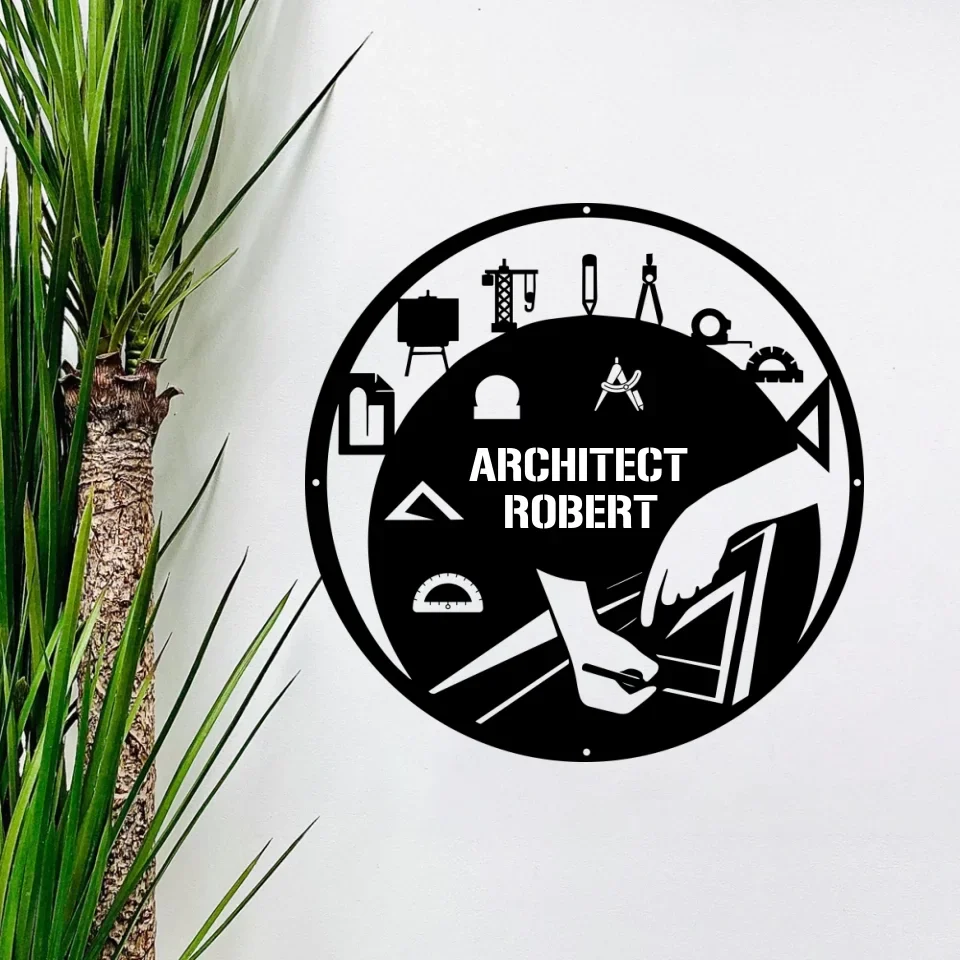 Architecture Engineers' Cut Metal Sign - Architectural Home Interior Art - Gift for Architec, for Friend, Self Gift - Image 2