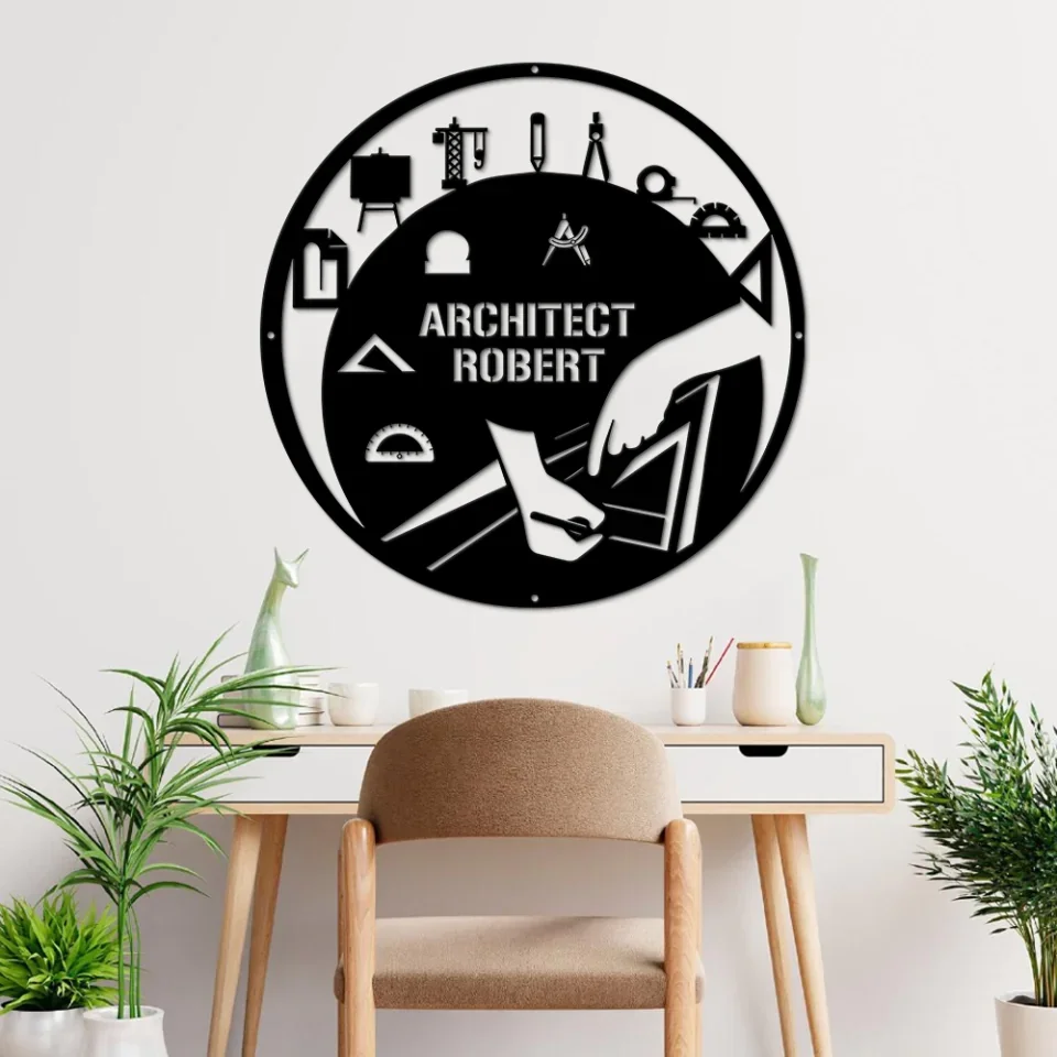 Architecture Engineers' Cut Metal Sign - Architectural Home Interior Art - Gift for Architec, for Friend, Self Gift - Image 3
