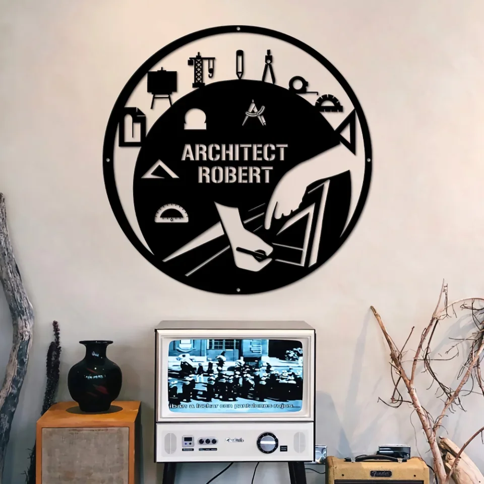 Architecture Engineers' Cut Metal Sign - Architectural Home Interior Art - Gift for Architec, for Friend, Self Gift - Image 4