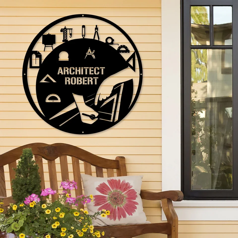 Architecture Engineers' Cut Metal Sign - Architectural Home Interior Art - Gift for Architec, for Friend, Self Gift - Image 5