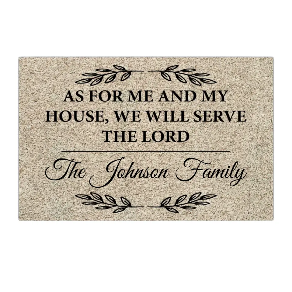 As For Me and My House We Will Serve The Lord - Housewarming Gifts - Custom Doormat - Christian Gifts - Image 2