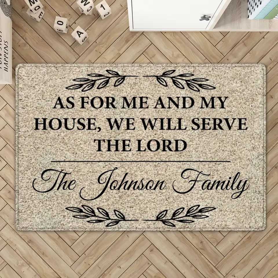 As For Me and My House We Will Serve The Lord - Housewarming Gifts - Custom Doormat - Christian Gifts - Image 3