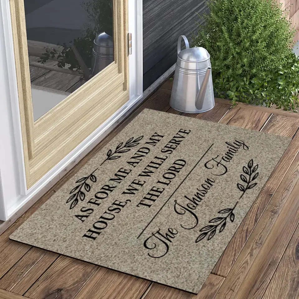 As For Me and My House We Will Serve The Lord - Housewarming Gifts - Custom Doormat - Christian Gifts - Image 4