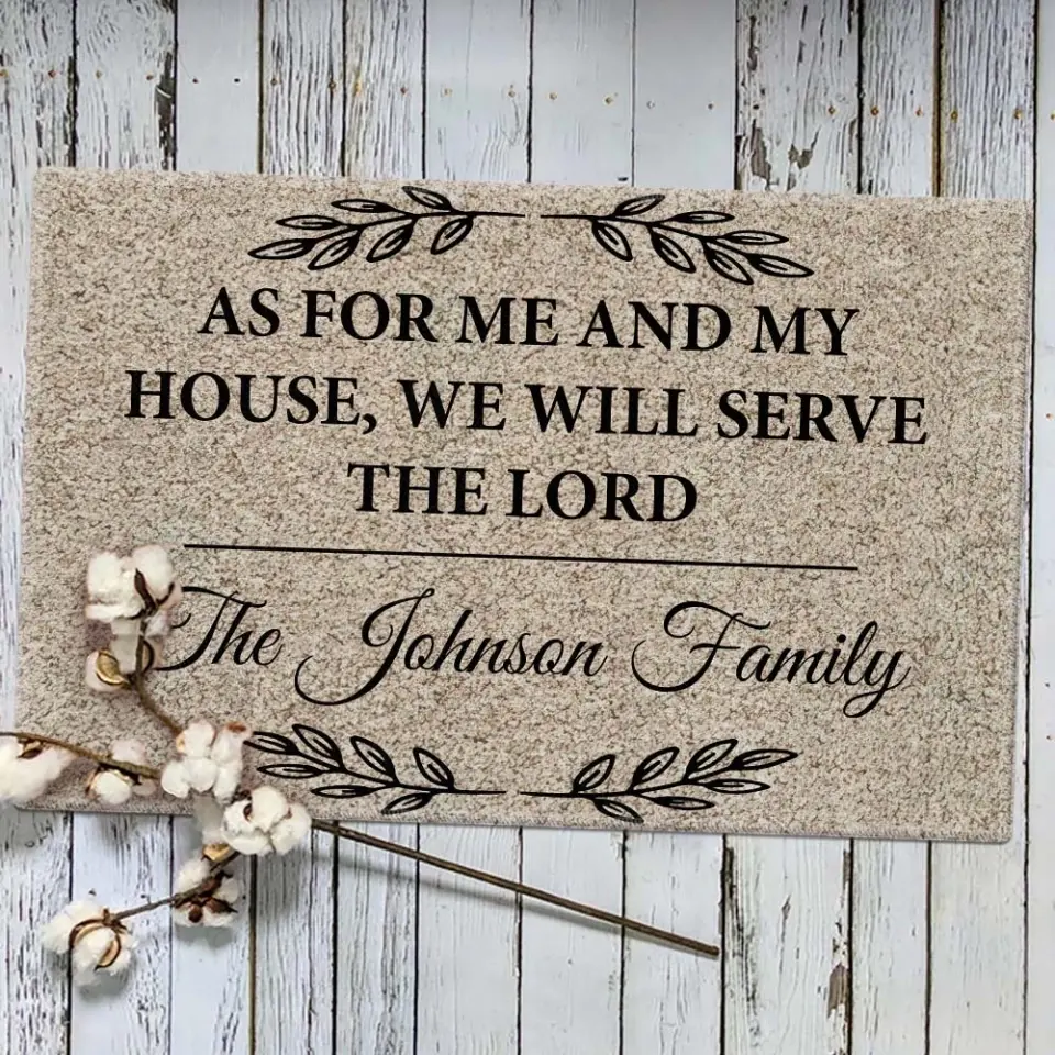 As For Me and My House We Will Serve The Lord - Housewarming Gifts - Custom Doormat - Christian Gifts - Image 6