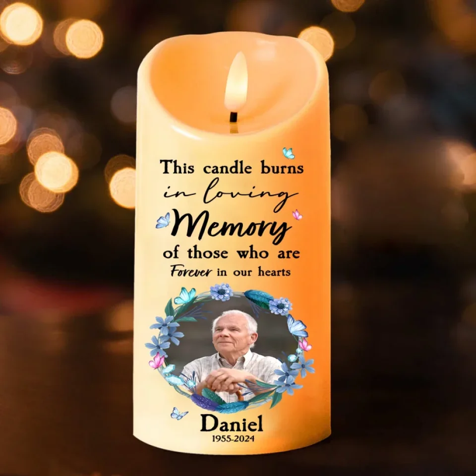 As I Sit in Heaven - Butterflies In Loving Memory of Led Candle - Memorial Sympathy Gift for Loss of Loved Ones - Image 5