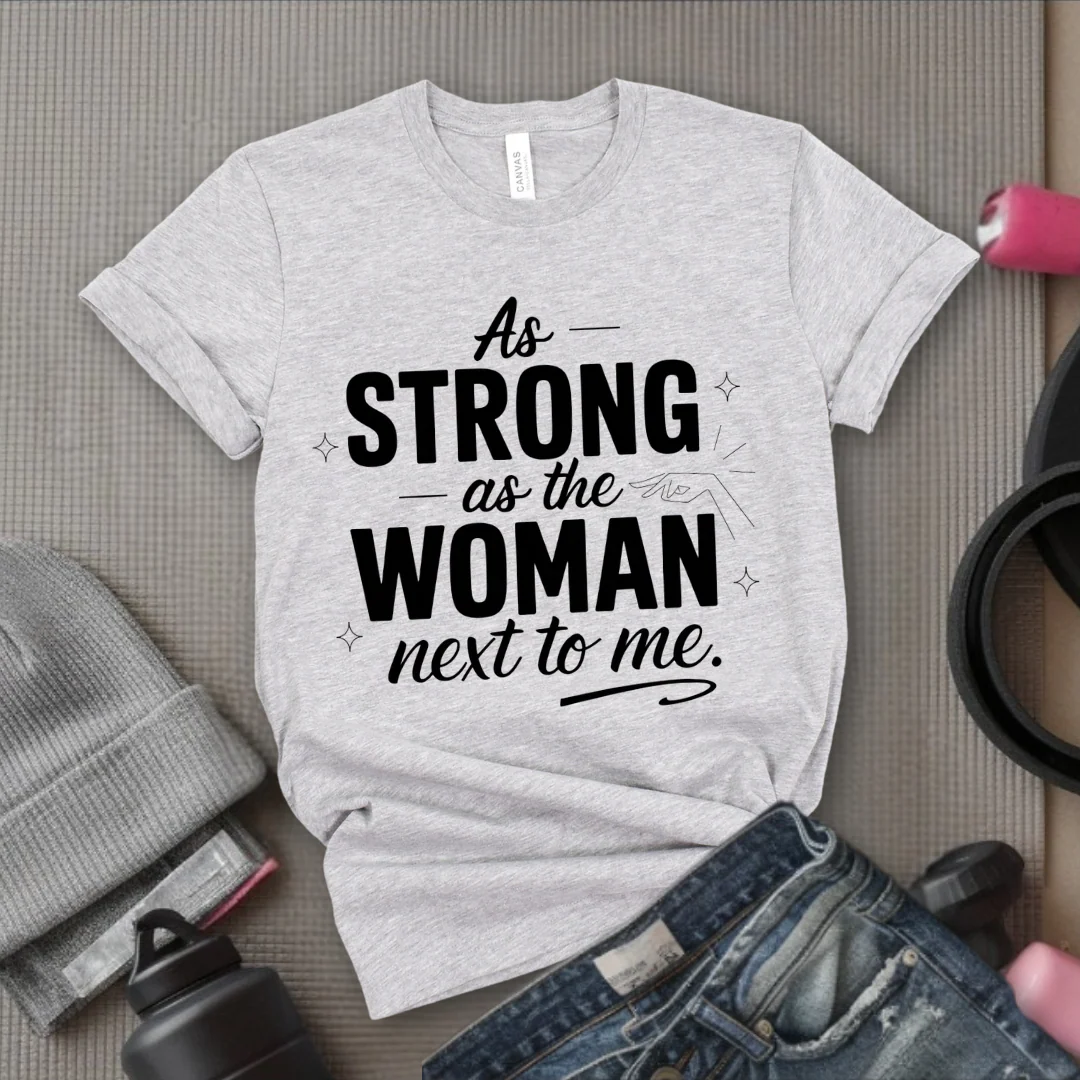 As Strong As The Woman Next To Me - Women's March T-Shirt - Feminism Tee - Gift for Her - Bella Canvas 3001 - Image 2
