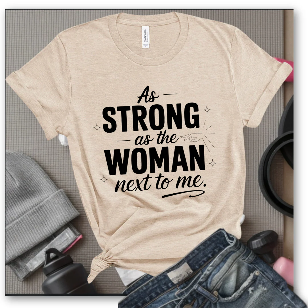 As Strong As The Woman Next To Me - Women's March T-Shirt - Feminism Tee - Gift for Her - Bella Canvas 3001 - Image 3