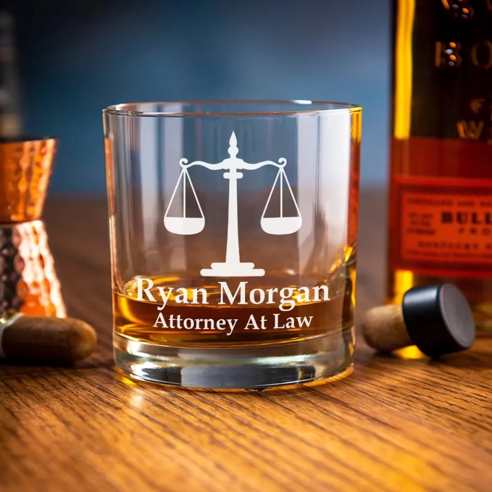 Attorney At Law Custom Bar Glass - Image 4