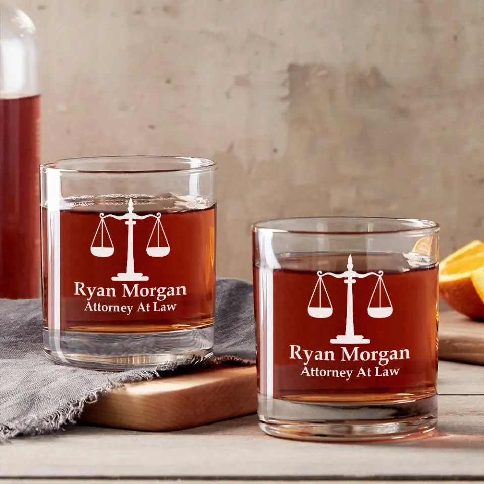 Attorney At Law Custom Bar Glass - Image 5