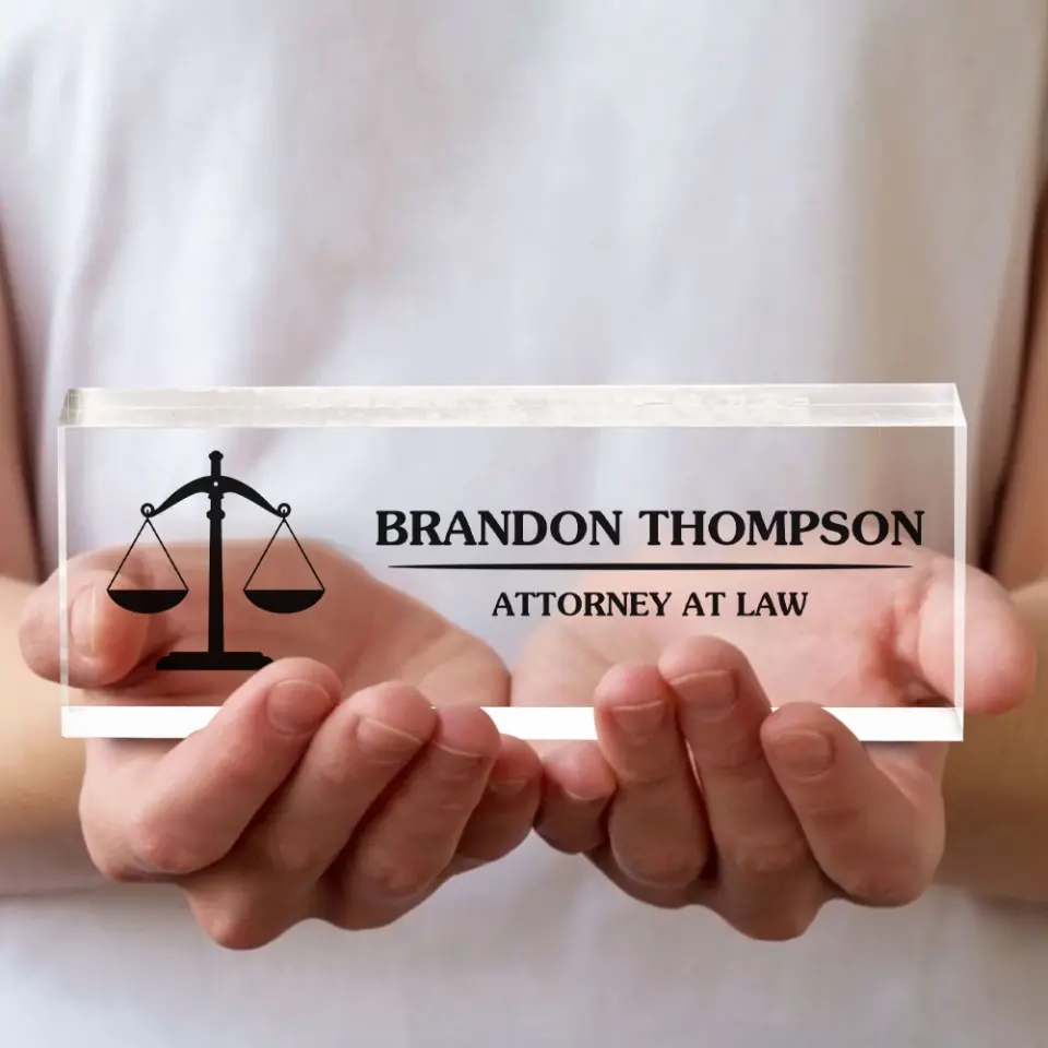 Attorney Glass Office Desk Personalized Acrylic Plaque - Image 4